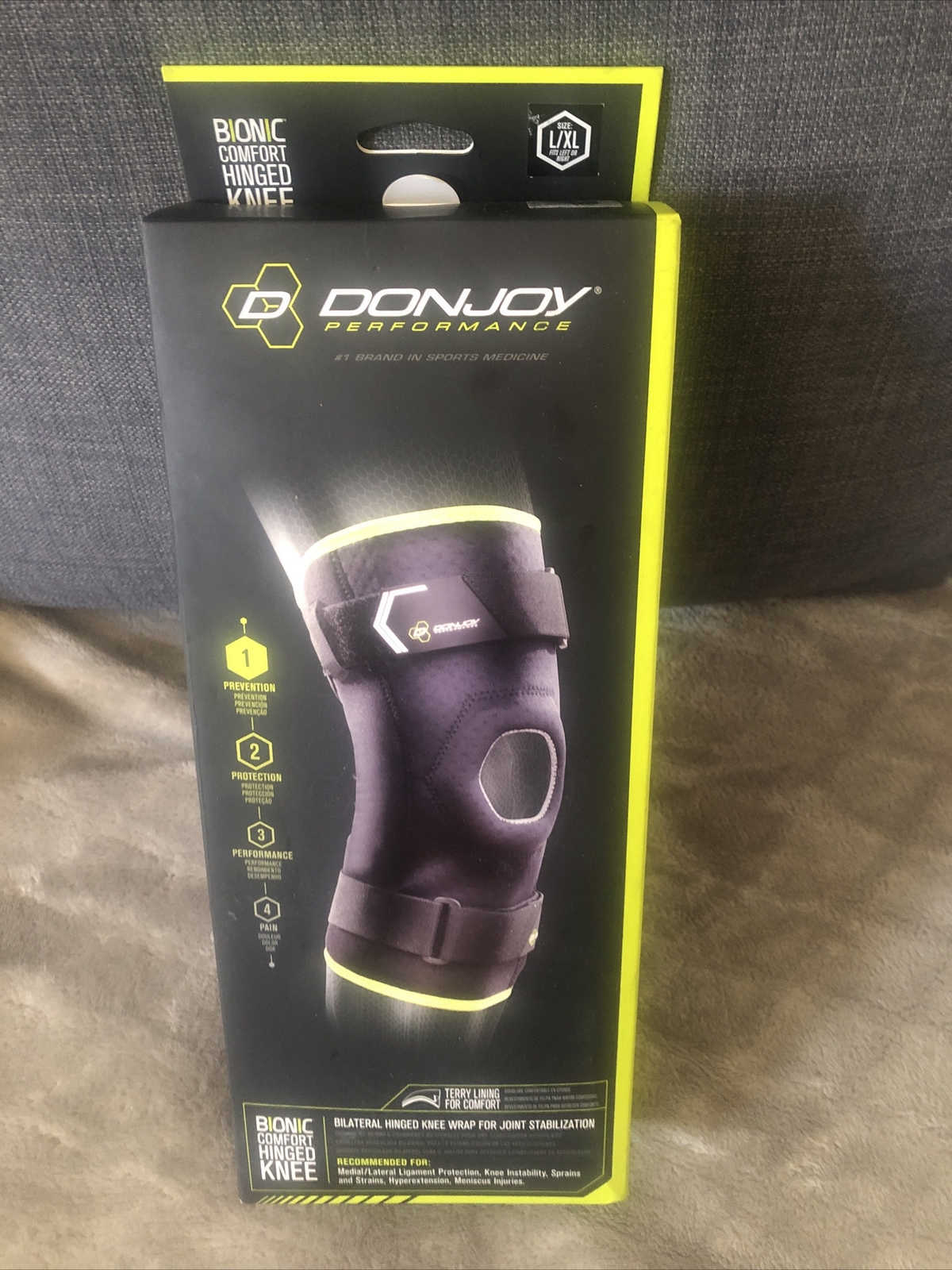 Donjoy Performance Bionic Comfort Hinged Knee Size L/XL Black