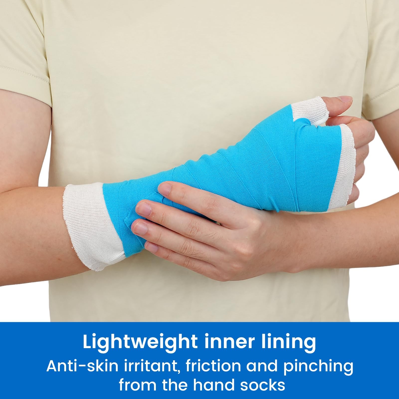 Splint Hand Socks (10 Pack), Breathable Thin Stockinette Tubing for Wrist Bra…