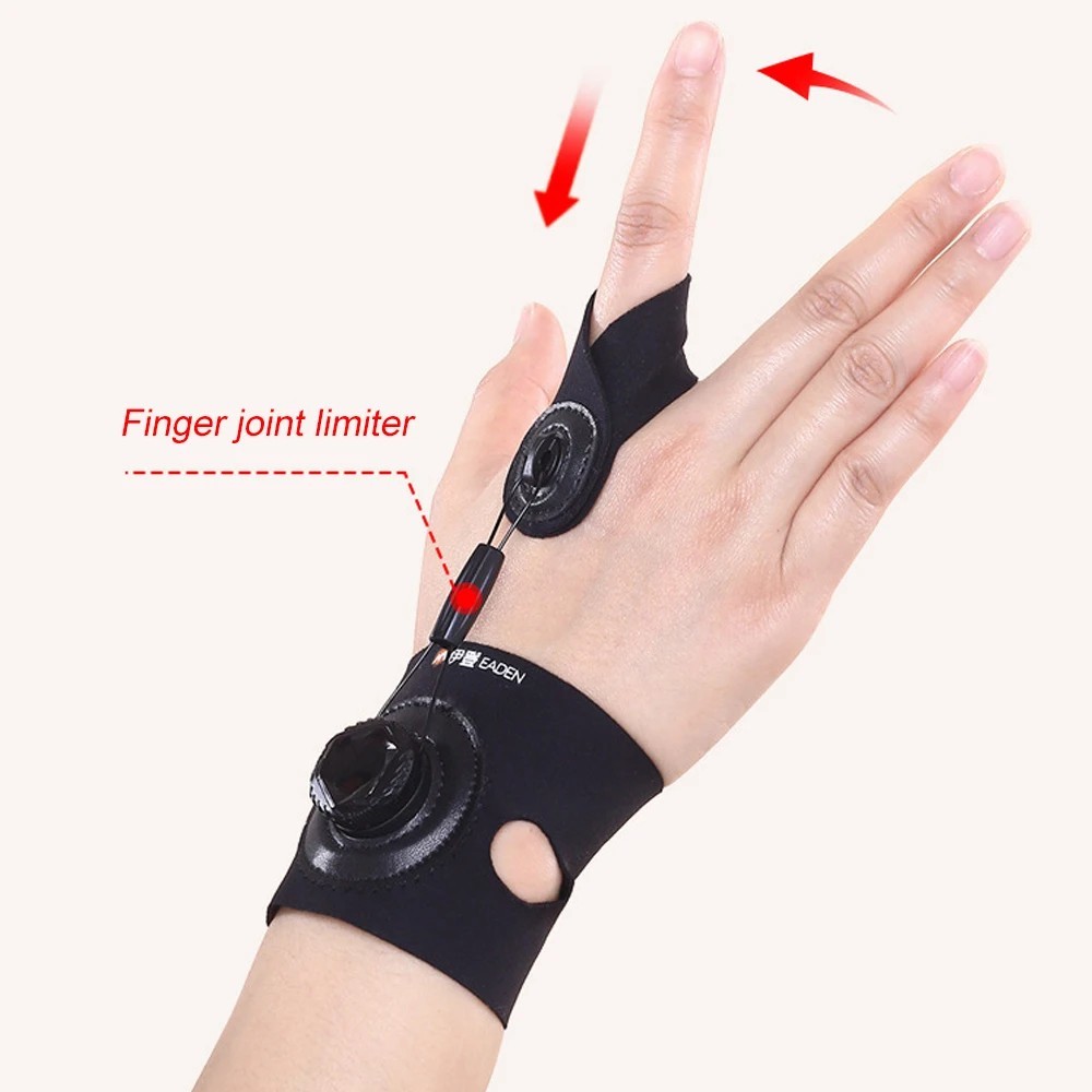 Adjustable Finger Splint Trigger Finger Brace Support S M Black 1PC