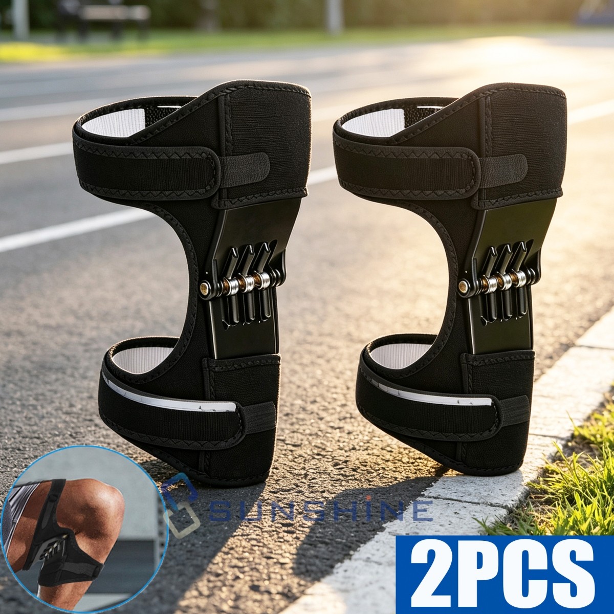 2PCS Knee Protection Booster Joint Support Spring Knee Stabilizer Pad Men Women