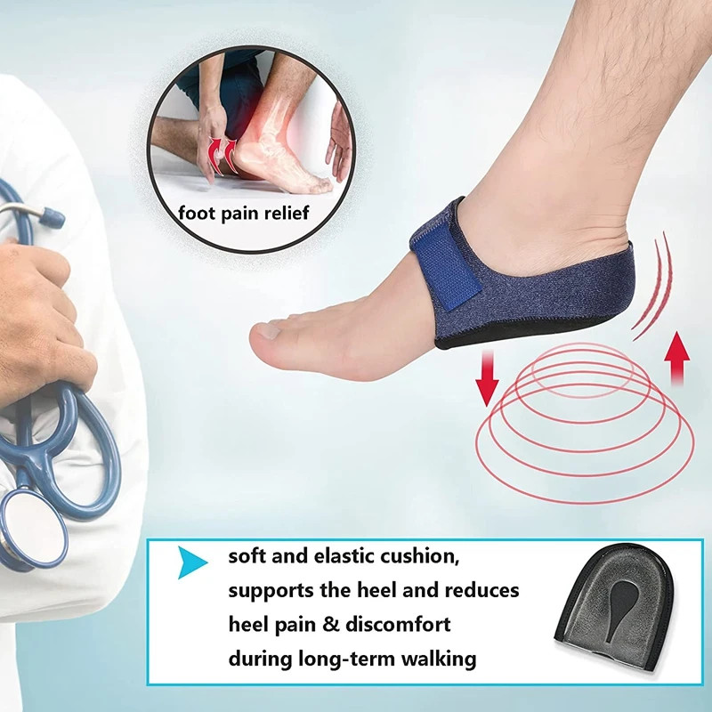 1 Pair Gel Heel Cushion Socks Skin Care Heel Cups Pads Protector Sleeves for Foo