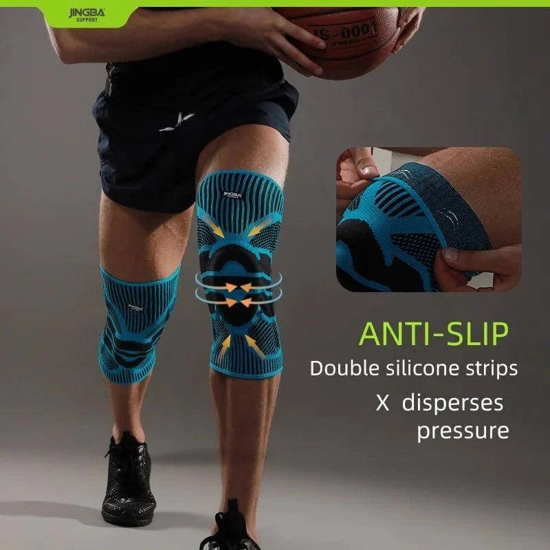 Pro Knee Compression Sleeve Braces with Side Stabilizers Patella Gel Pad for Gym