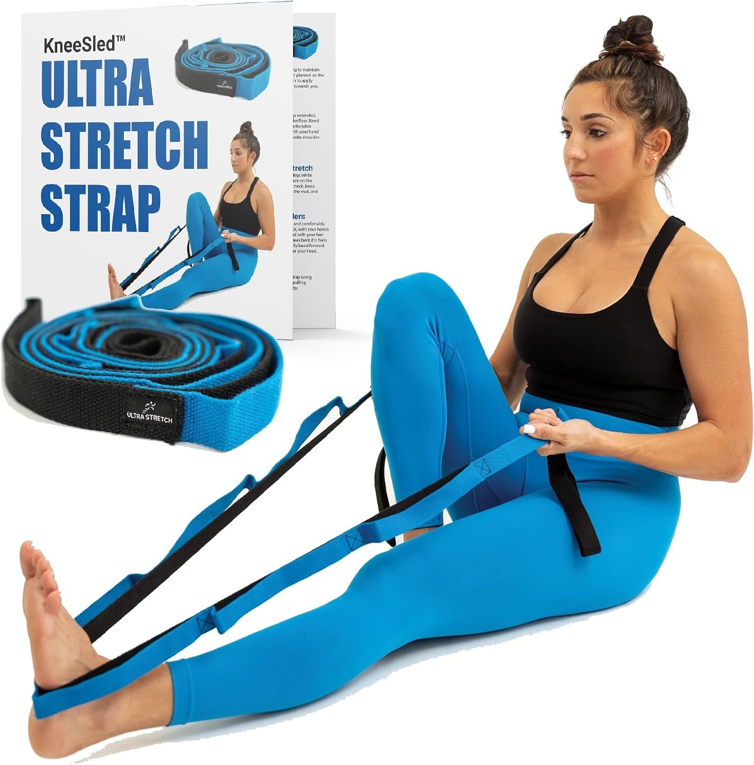 10-Loop Yoga & Pilates Strap – Ultra Stretch for Injury Recovery and Exercise