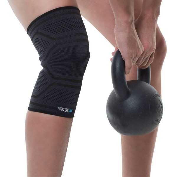 Copper Fit Ice Knee Compression Sleeve Infused Menthol S/M 12”-16” (Black )