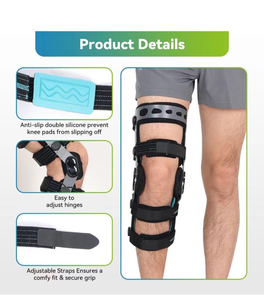 ACL/MCL/PCL Knee Brace for Sports,Ligament Injury Prevention & Pain Relief