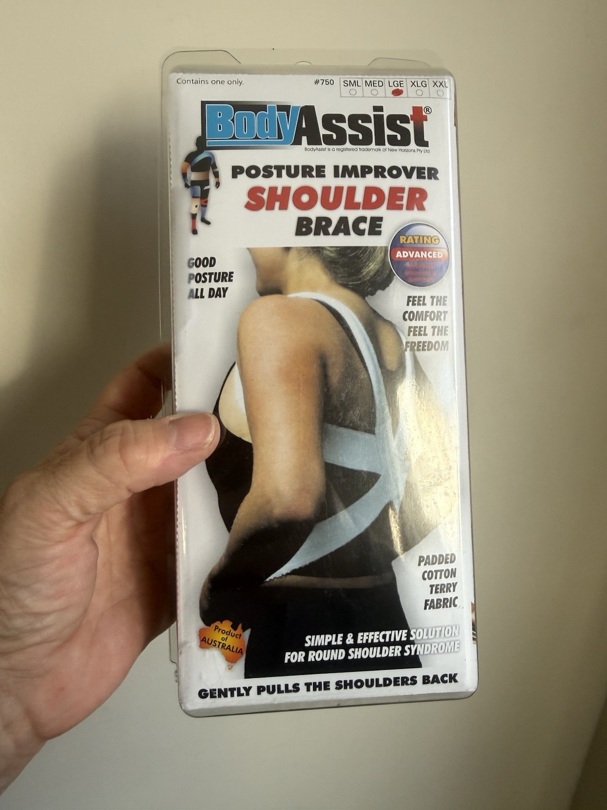 Body Assist Large Posture Improver Corrector Shoulder Brace Support #750 L