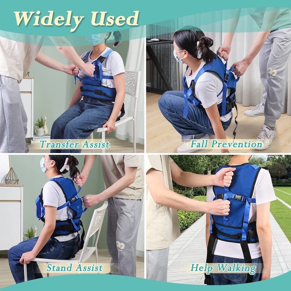 Gait Belt for Seniors/Elderly Transfer Gate Belt with 8 Handles assistance
