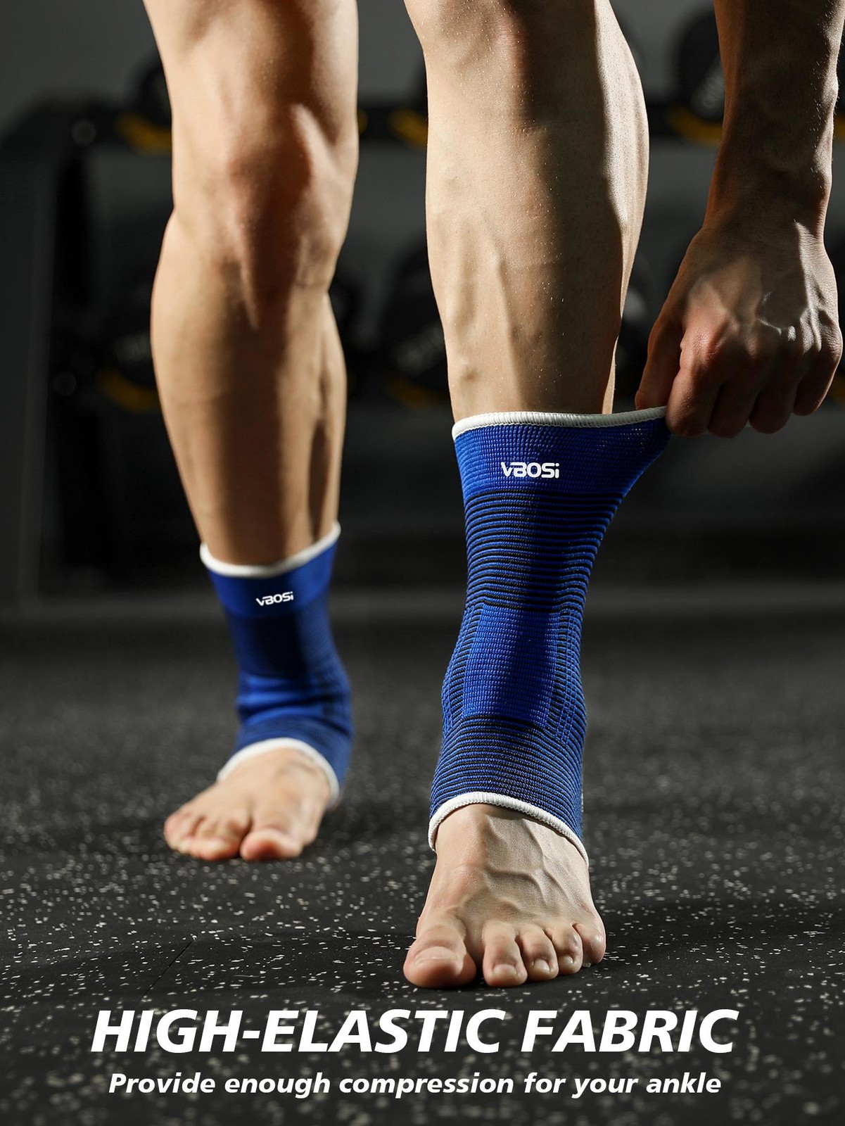 1 Pair One Size Elastic Breathable Ankle Support Sleves for Running Basketball C