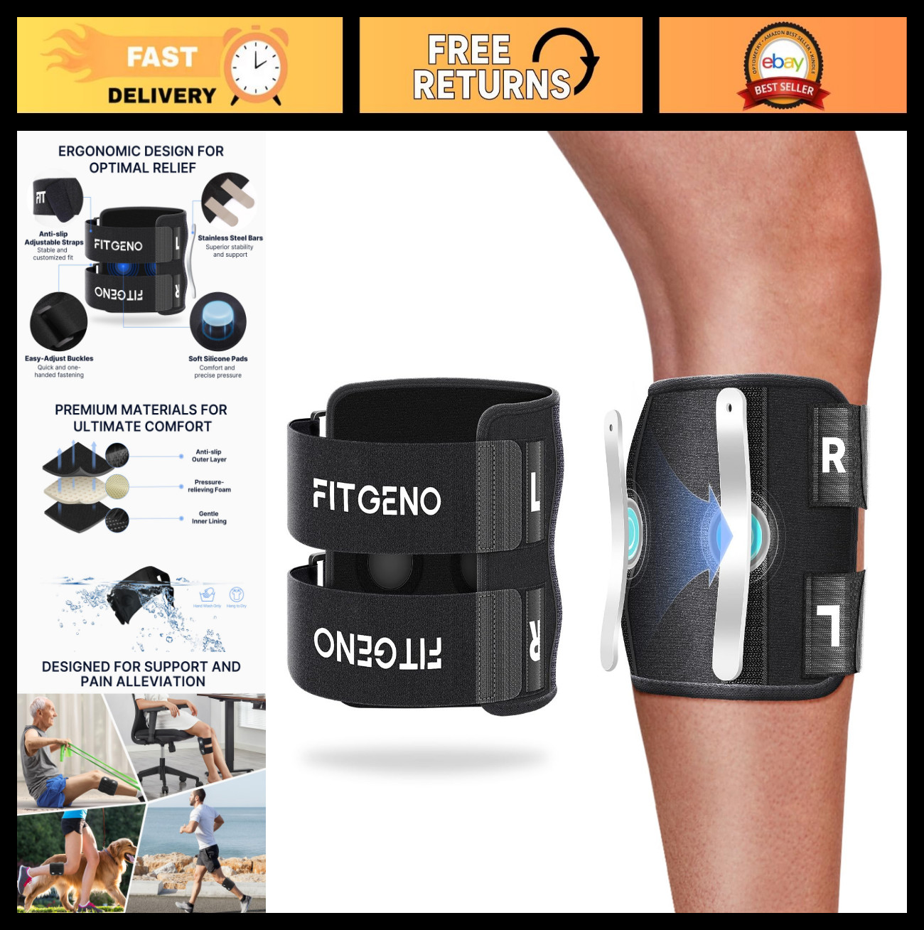 Sciatica Pain Relief Brace with Dual Pressure Pads – Targeted Compression Suppor