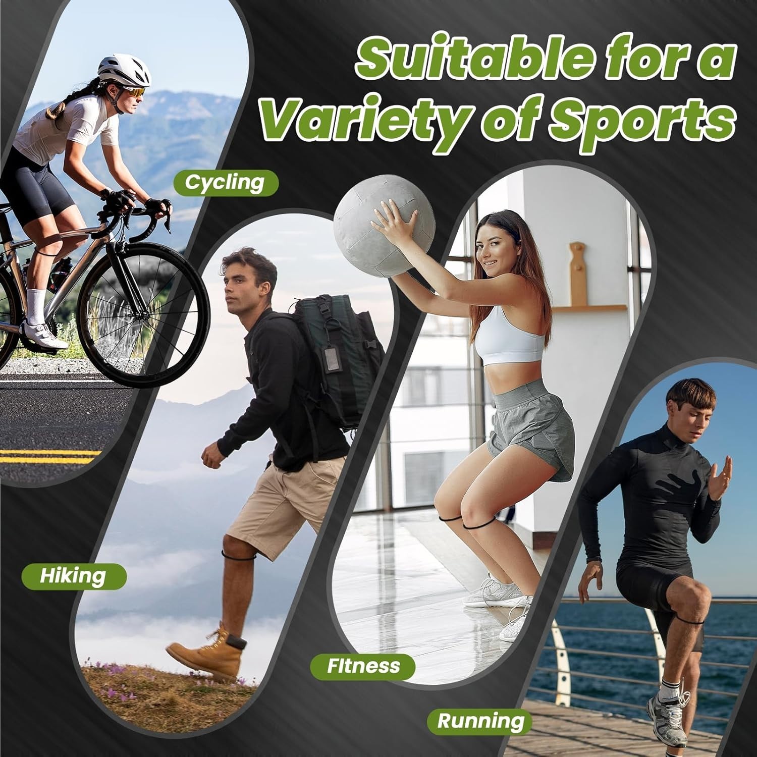 Patellar Tendon Support Strap, Patella Bands Knee Pain Relief for Hiking, GRAY