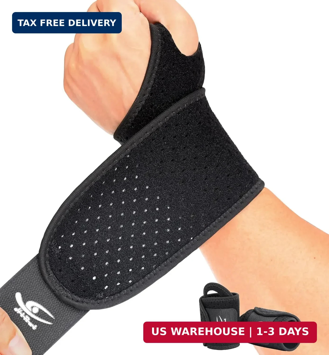 HiRui Breathable Wrist Brace (2 Pack) for Relieve Wrist Pain from Carpal Tunnel,