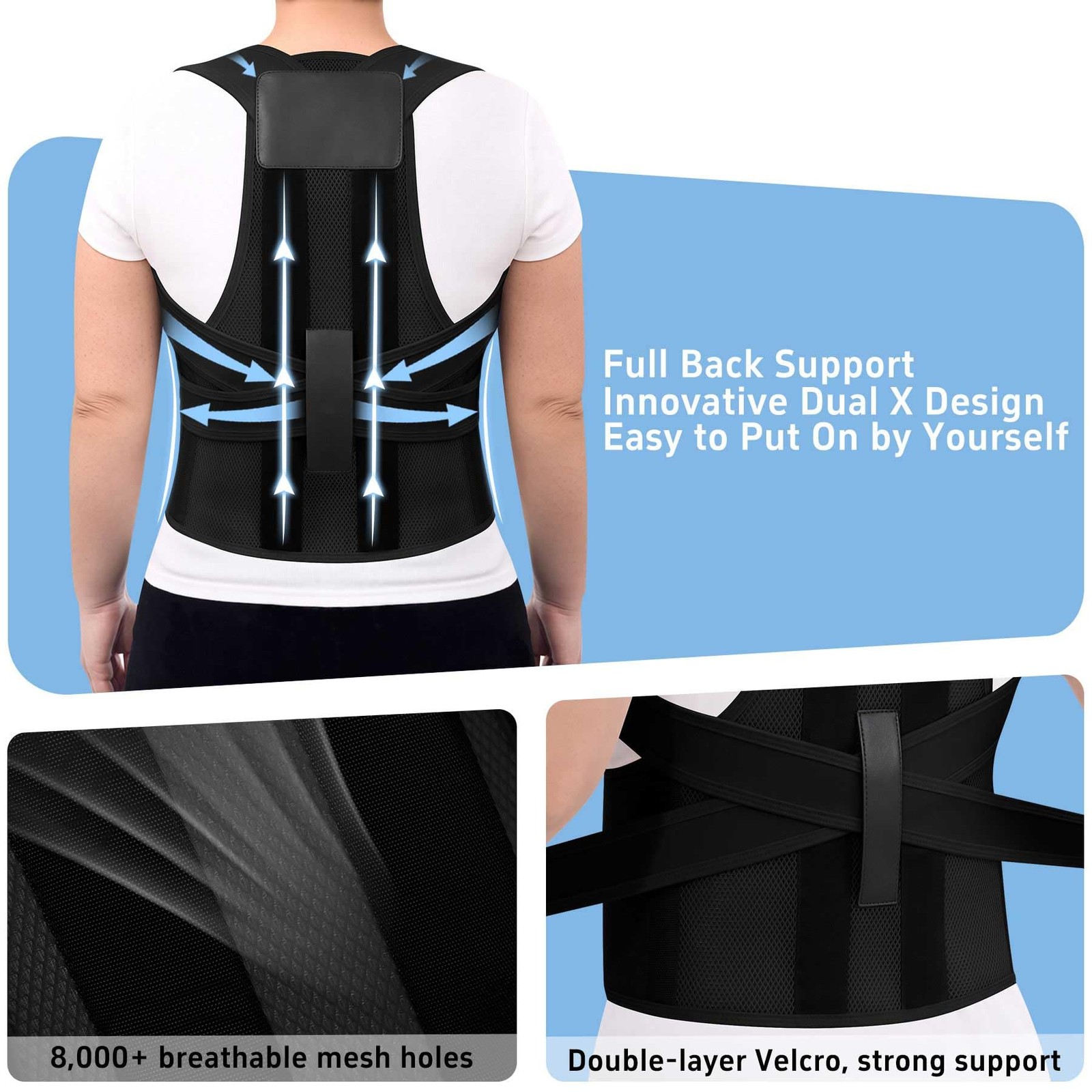 Back Brace Posture Corrector for Seniors and Men Upgraded Dynamic Traction Co…