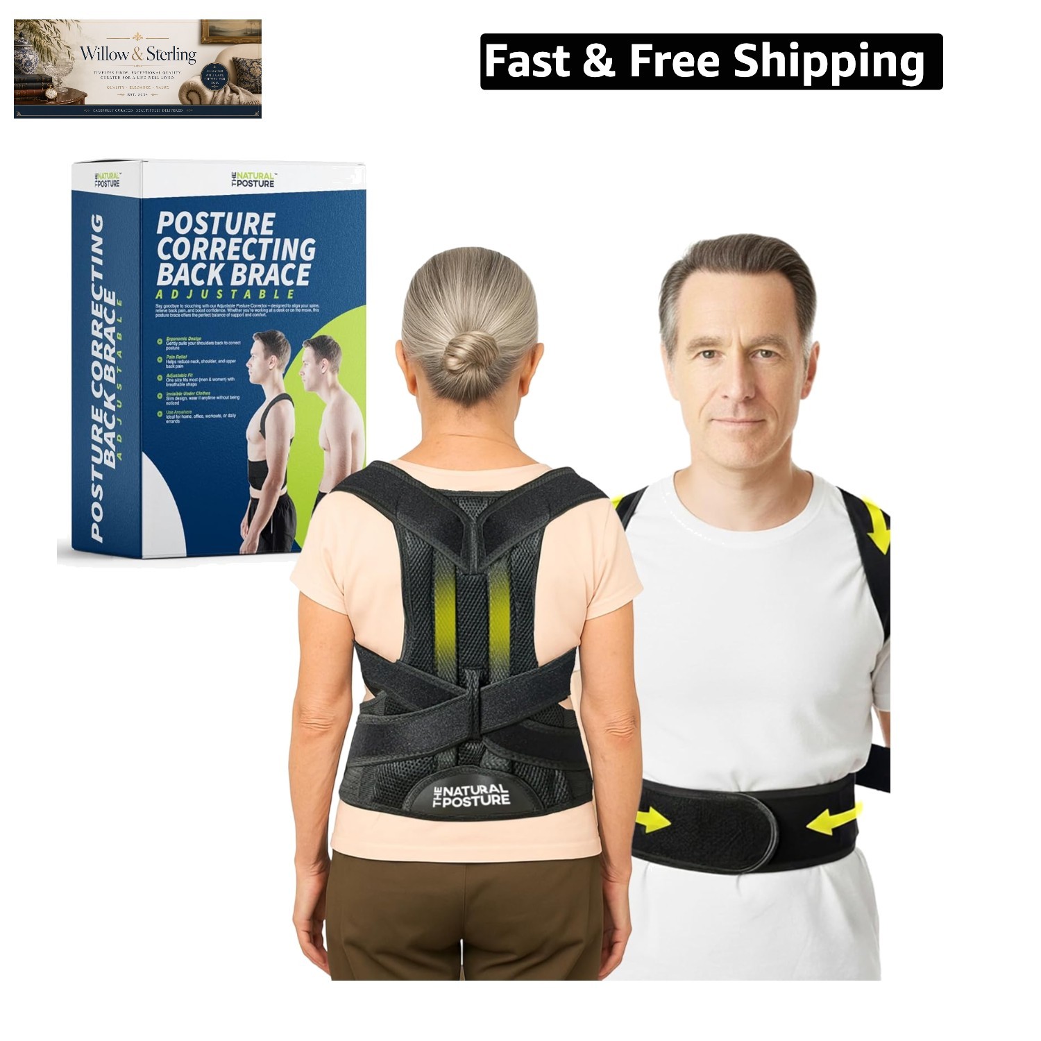 Posture Corrector for Men and Women – Lumbar Back Brace and Shoulder Straight…