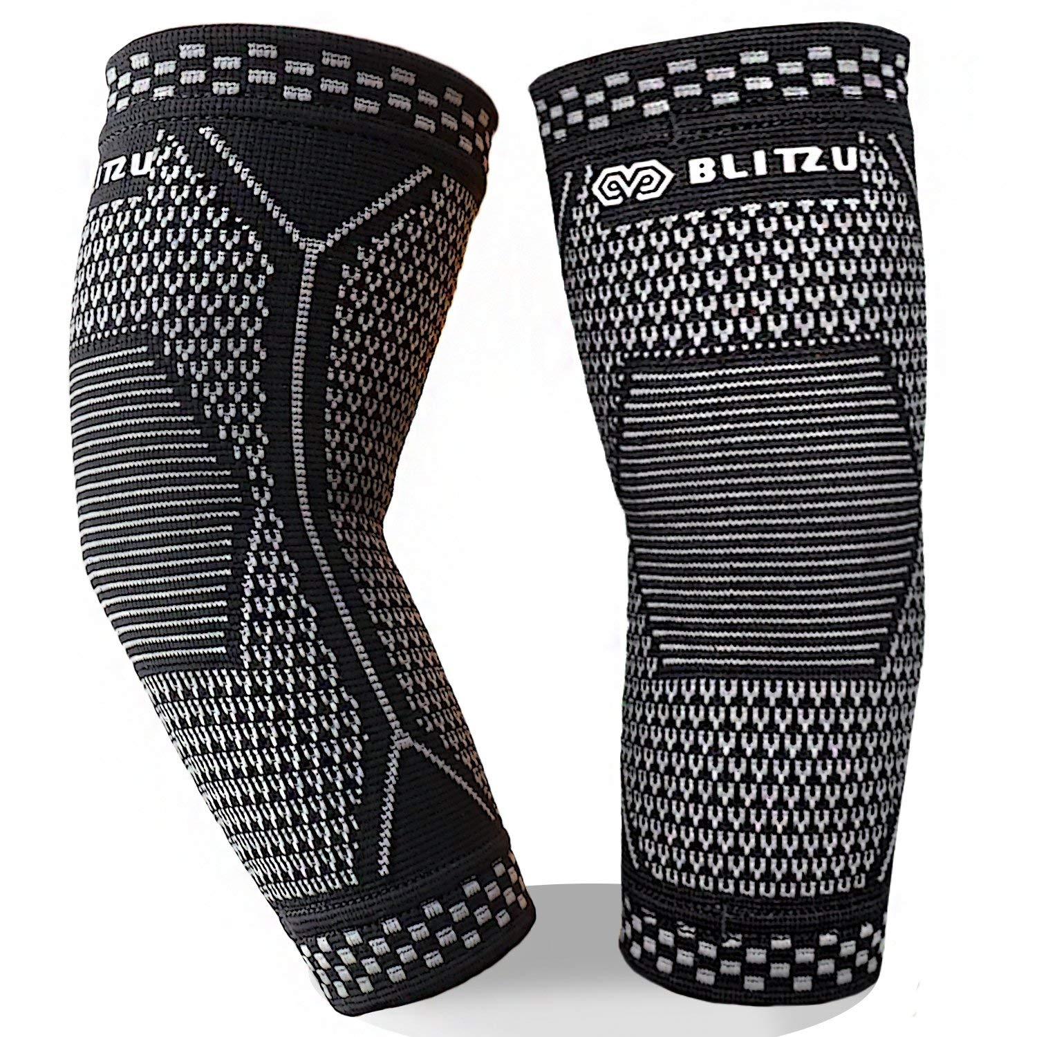 Blitzu Elbow Brace Elastic Compression Arm Sleeves Tendonitis Bursitis Arthritis
