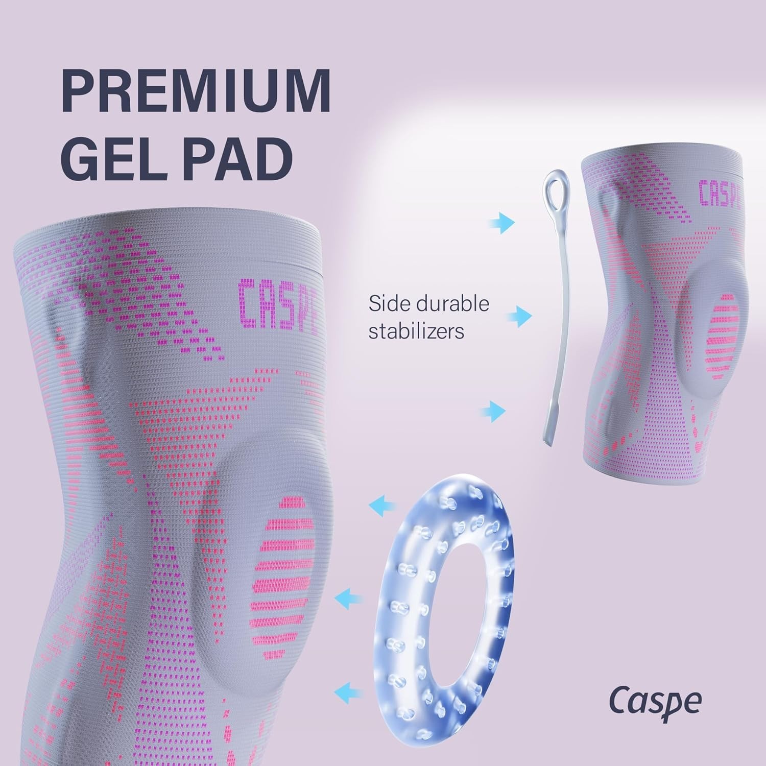 Caspe Woman Men for Knee Pain Knee Support with Patella Gel Pad Arthritis Relie