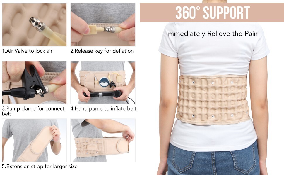 Decompression Belt Back Brace Lumbar Support Spinal Air Lower PainWaist Traction