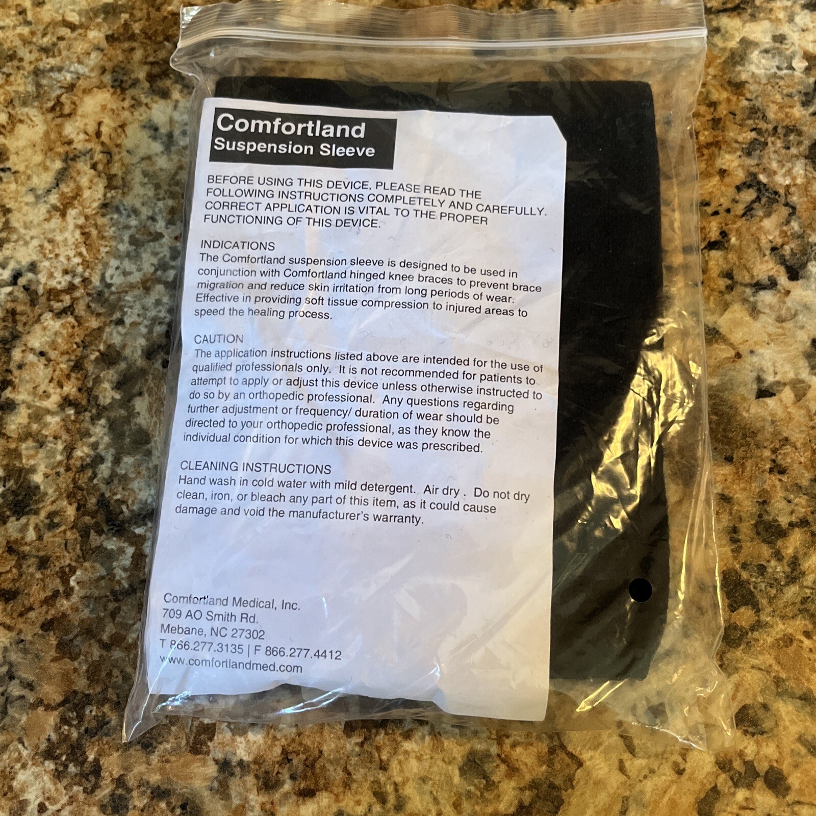 TWO Brand New Comfortland Medical CK‑007 Black Suspension Sleeves
