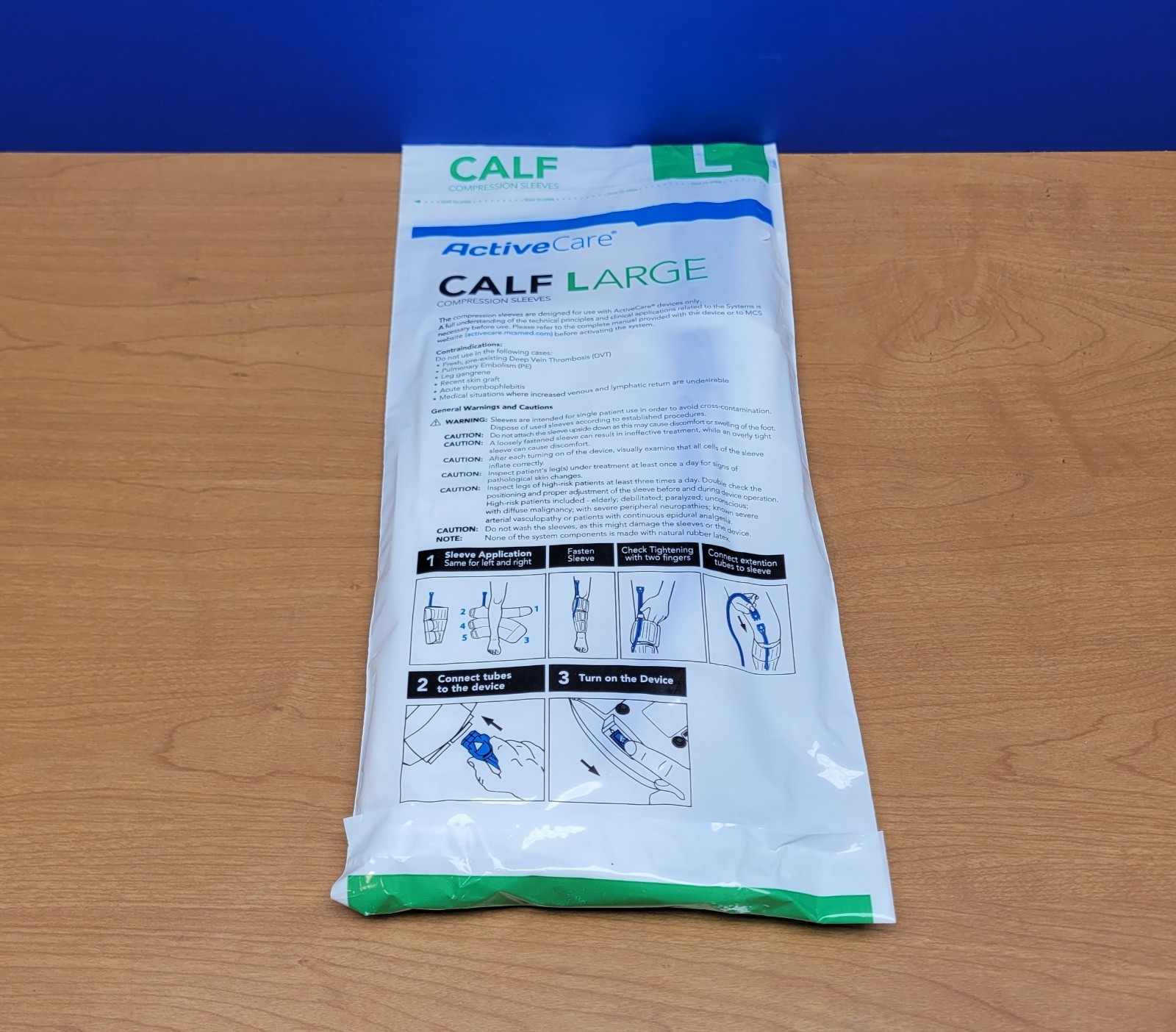 NEW BOX OF 5 ACTIVECARE CALF COMPRESSION SLEEVES LARGE A201C220S10 (SIZE: L)
