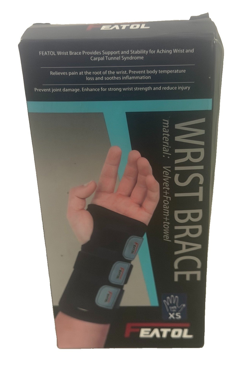 FEATOL Wrist Brace for Carpal Tunnel, Adjustable Wrist Support Brace, Left XS