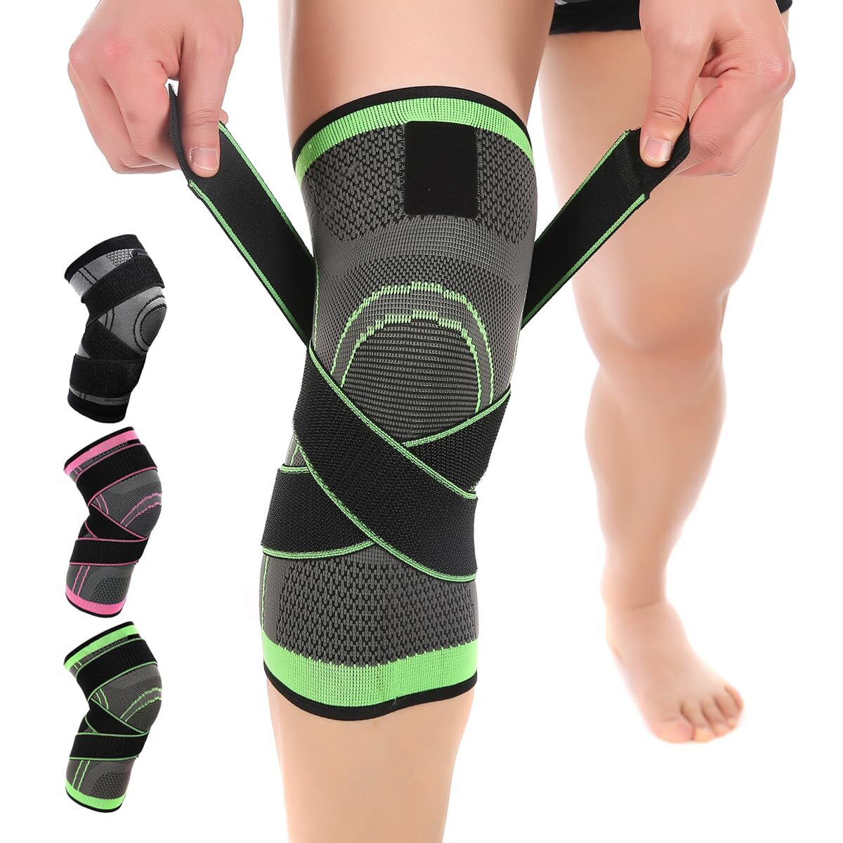 Knee Compression Sleeve with Strap for Knee Pain Relief Arthritis Meniscus