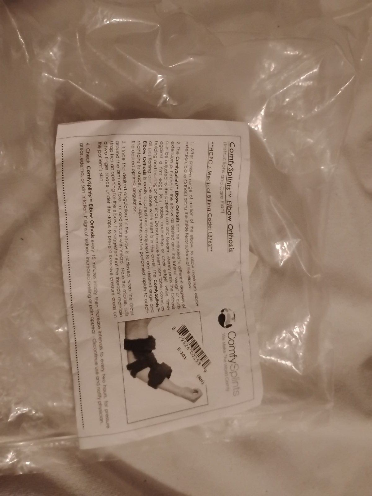 ComfySplints Elbow Orthosis e-101 Ambidextrous Navy Blue NEW