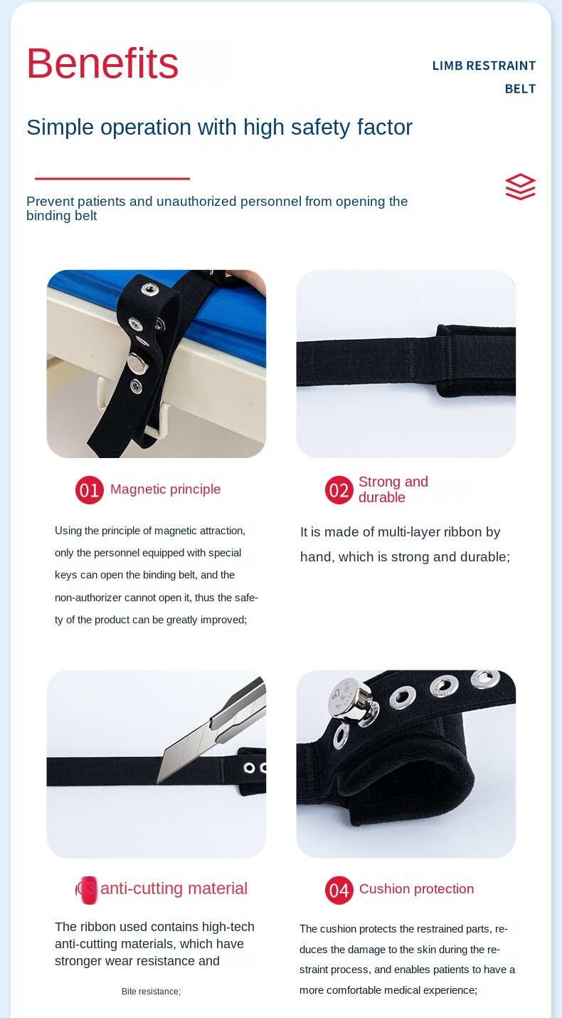Fast Magnetic Restraint Belt Set Waist Hands And Chain Style Feet Standing