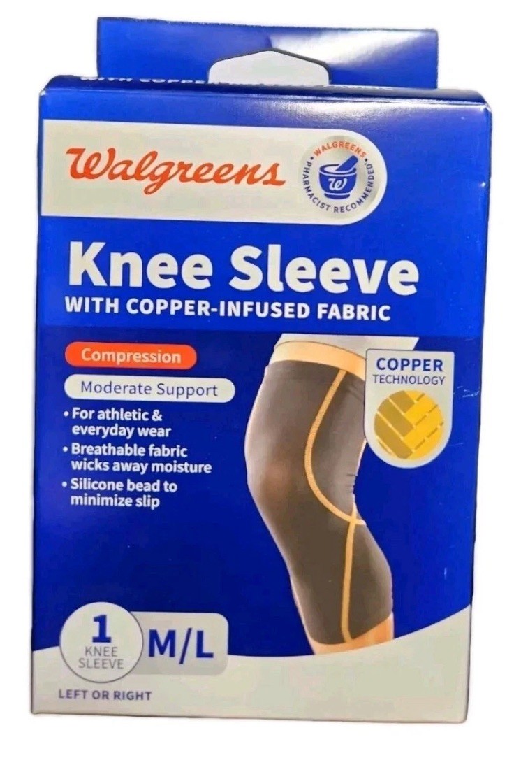Walgreens Compression Knee Sleeve With Copper Infused Fabric-1 Knee Sleeve (M/L)