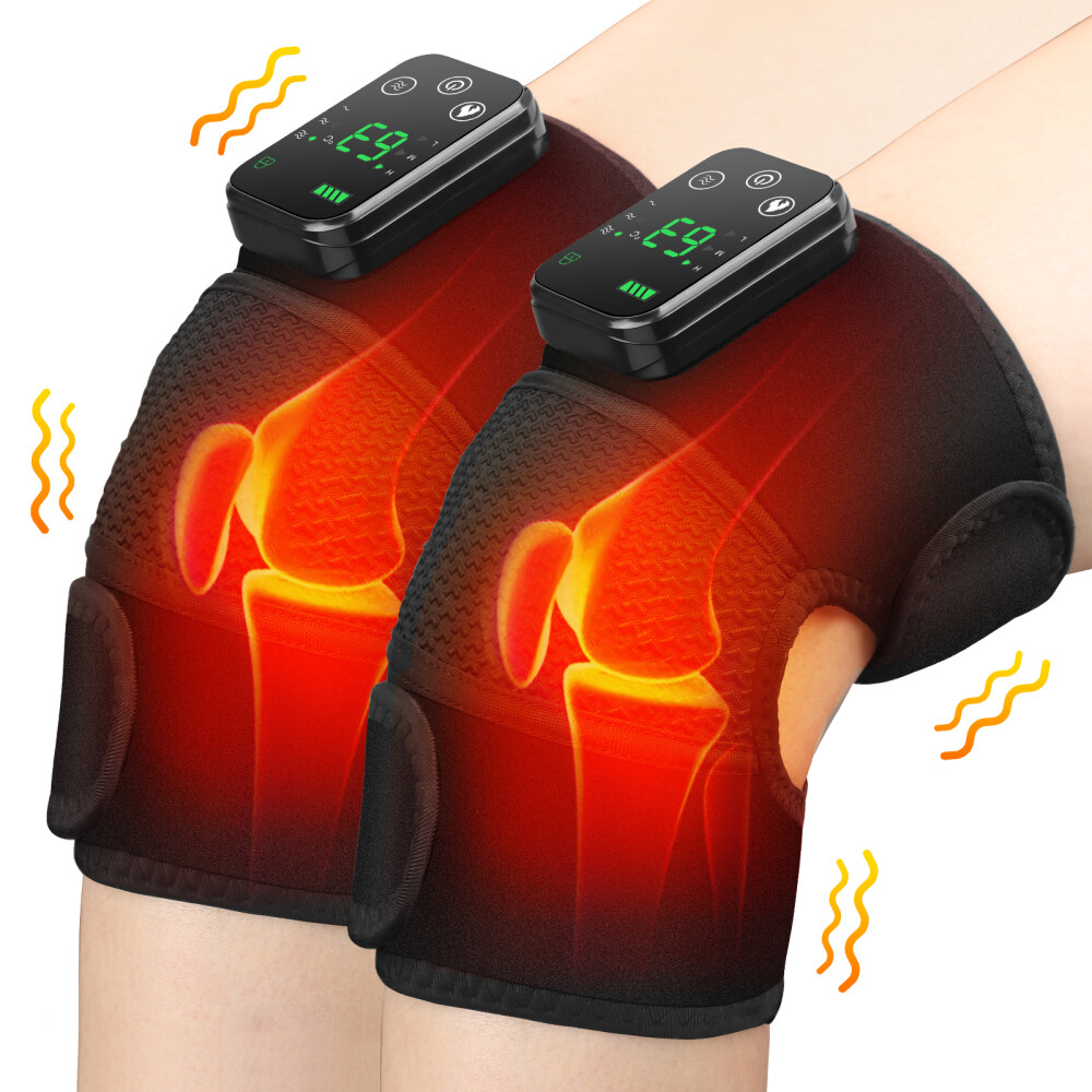 Electric Knee Massager with Heat Vibration, Heating Pad for Knee Shoulder Elbow