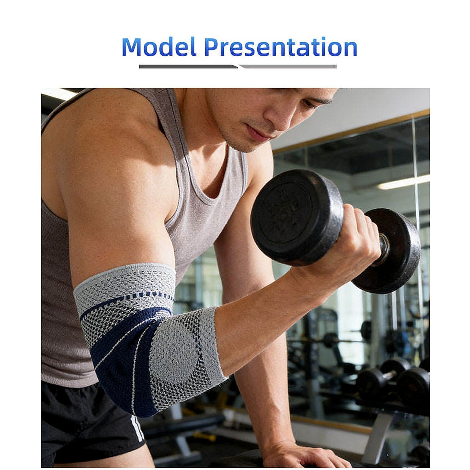 Elbow Brace Compression Sleeve Support Silicone Pad Arthritis Tendonitis Fitness