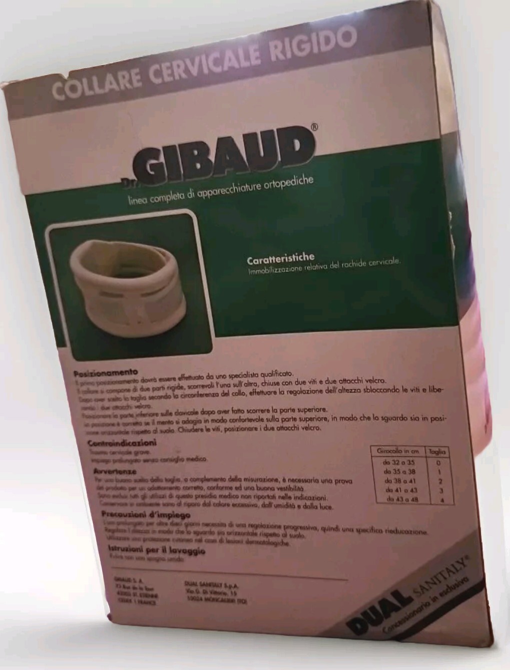 Gibaud Ortho Stiff Cervical Collar (Size 0 Crew Neck 32 to 35 Cm) NEW