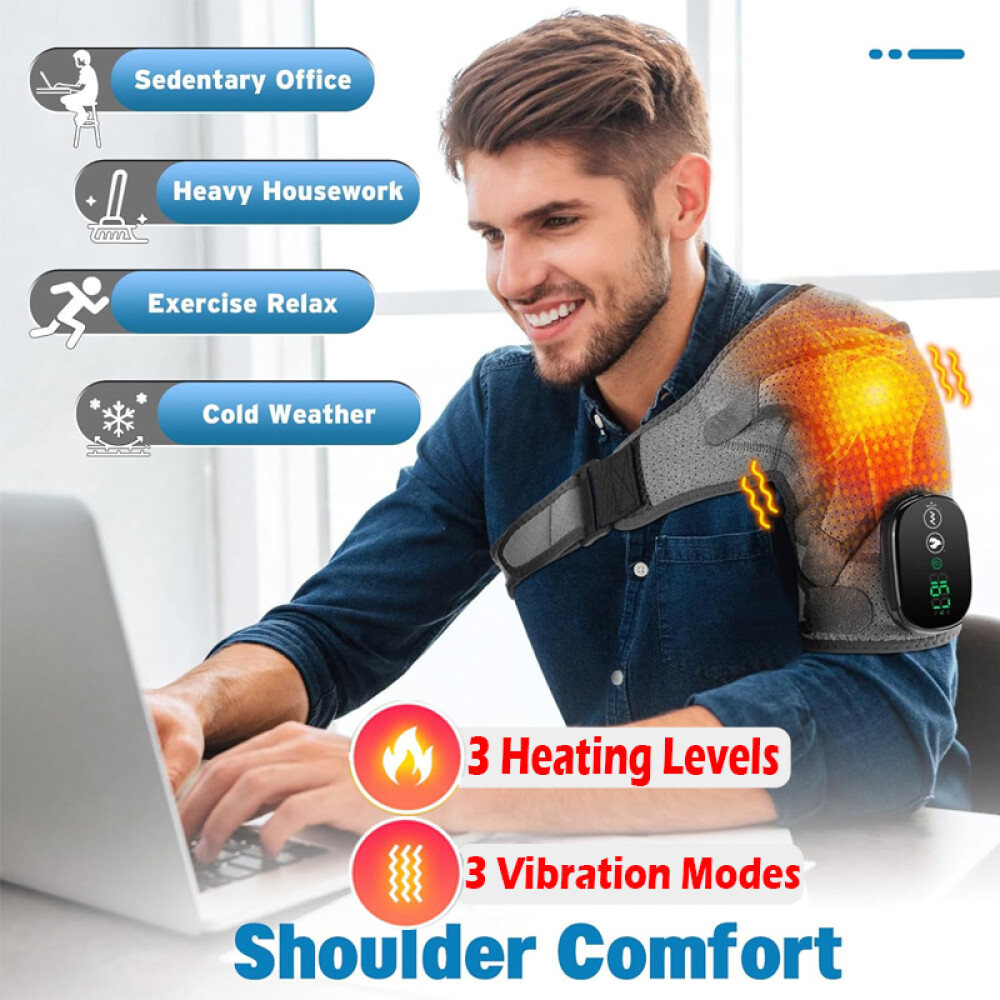 Electric Shoulder Massager with Heat Vibrating Therapy pain relief & relaxation