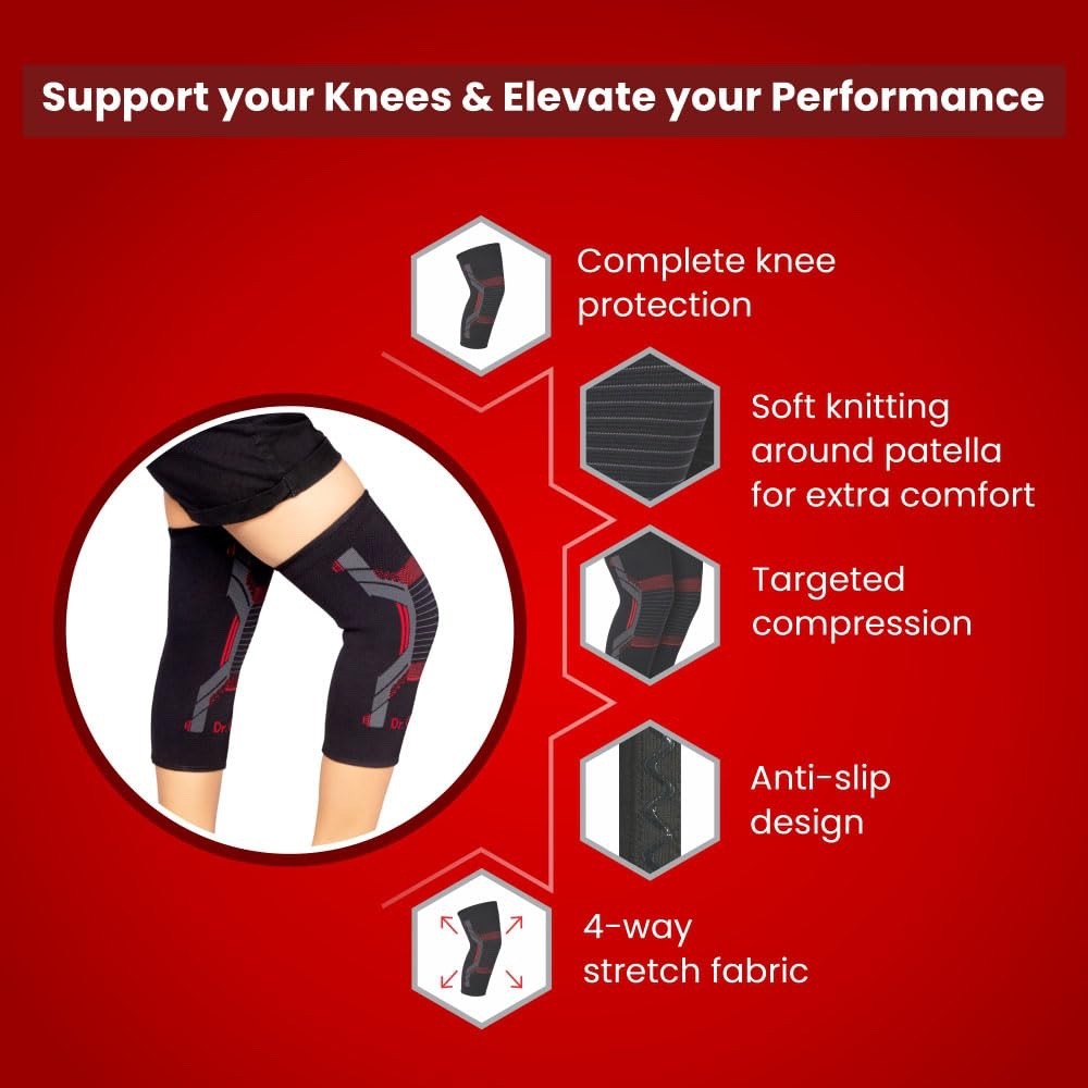 Dr. Ortho Sports Knee Pain Brace Compression Support Gym Running Jogging Cycling
