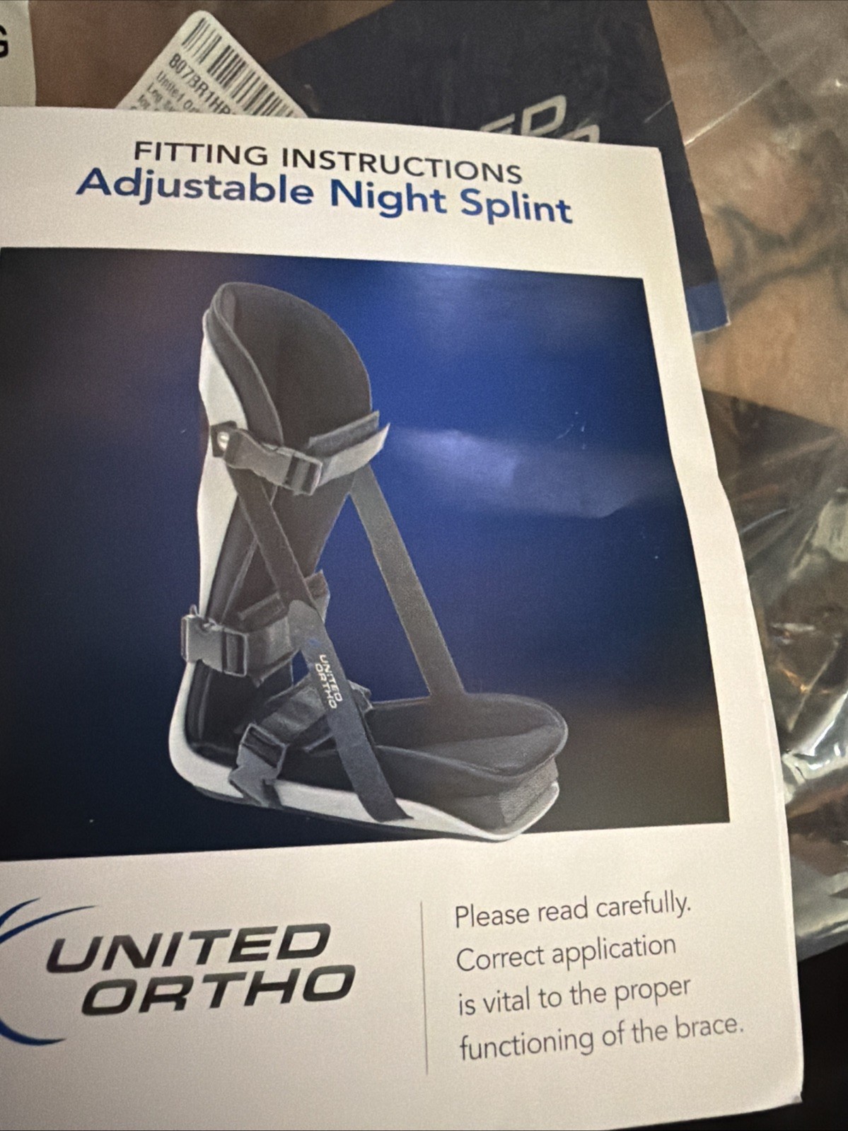 ⭐️⭐️BRAND NEW UNITED ORTHO ADJUSTABLE LEG BRACE BLACK & GREY for BOTH R/L FOOT