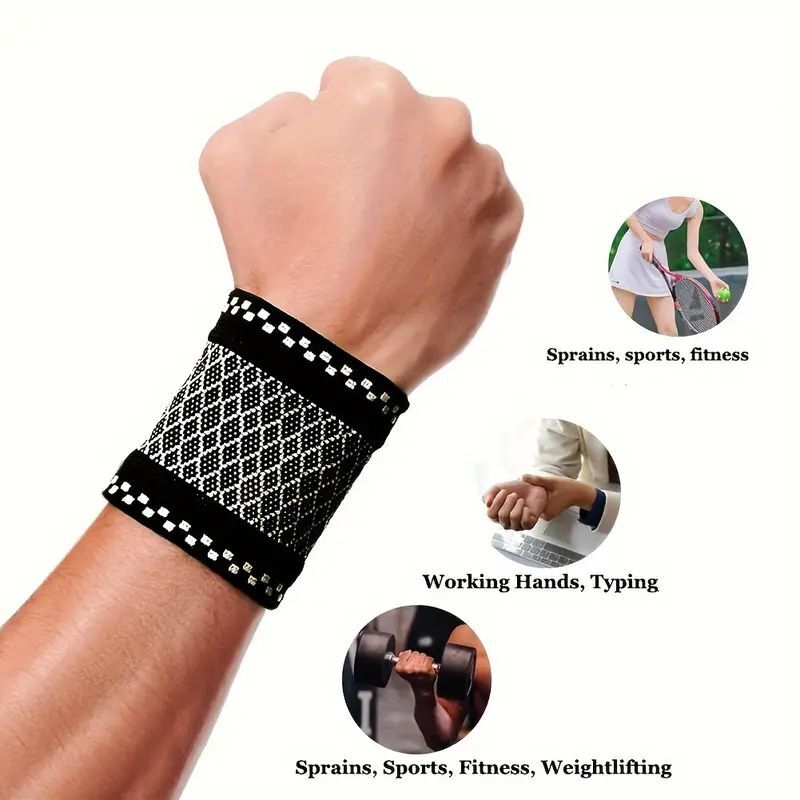 Copper Wrist Compression Brace (4Pcs), Elastic Wrist Support Sleeve Wrist Braces