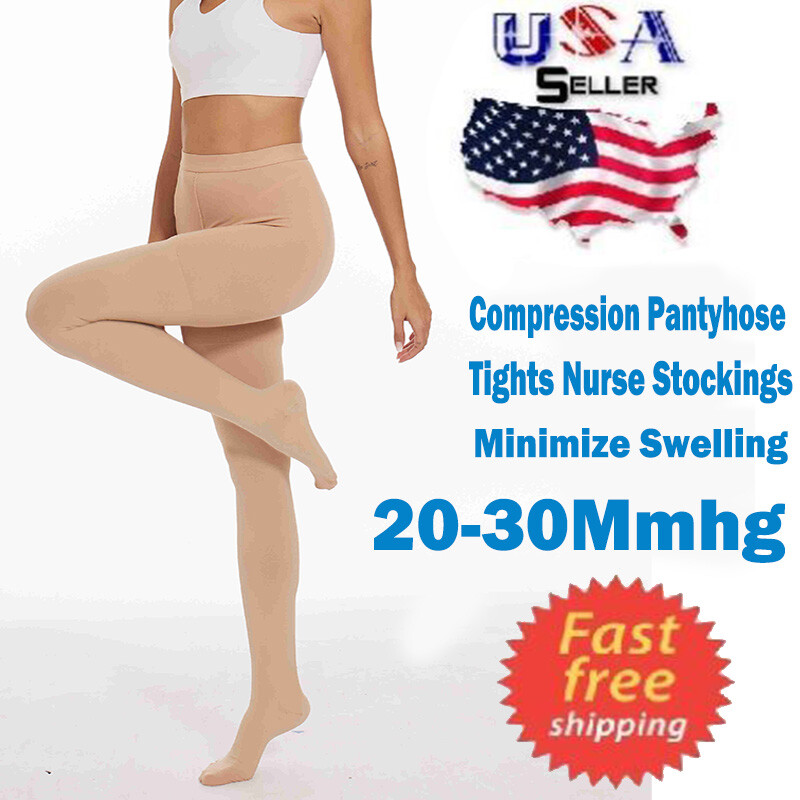 Relief Panty hose 20-30mmHG Compression Stockings,Waist High Pantyhose,Close Toe