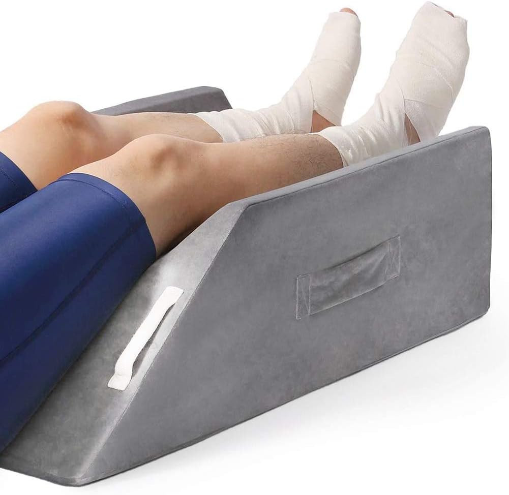 Lightease Post-Surgery Leg, Knee, Ankle Elevation Double Wedge Pillow, Memory Fo