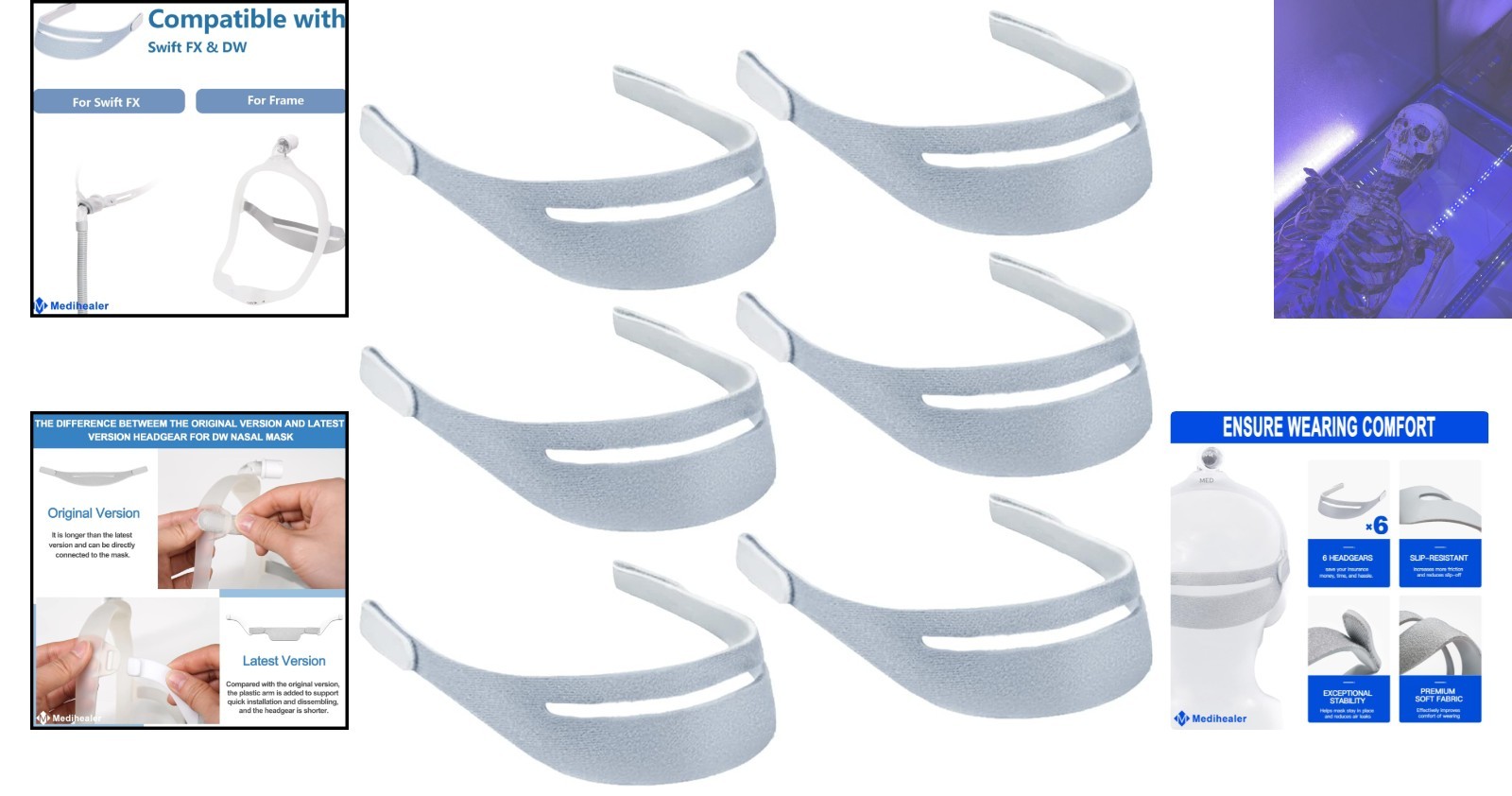 6-Pack Ultra-Comfort Headgear Straps for DreamWear – Sleep in Blissful Comfort