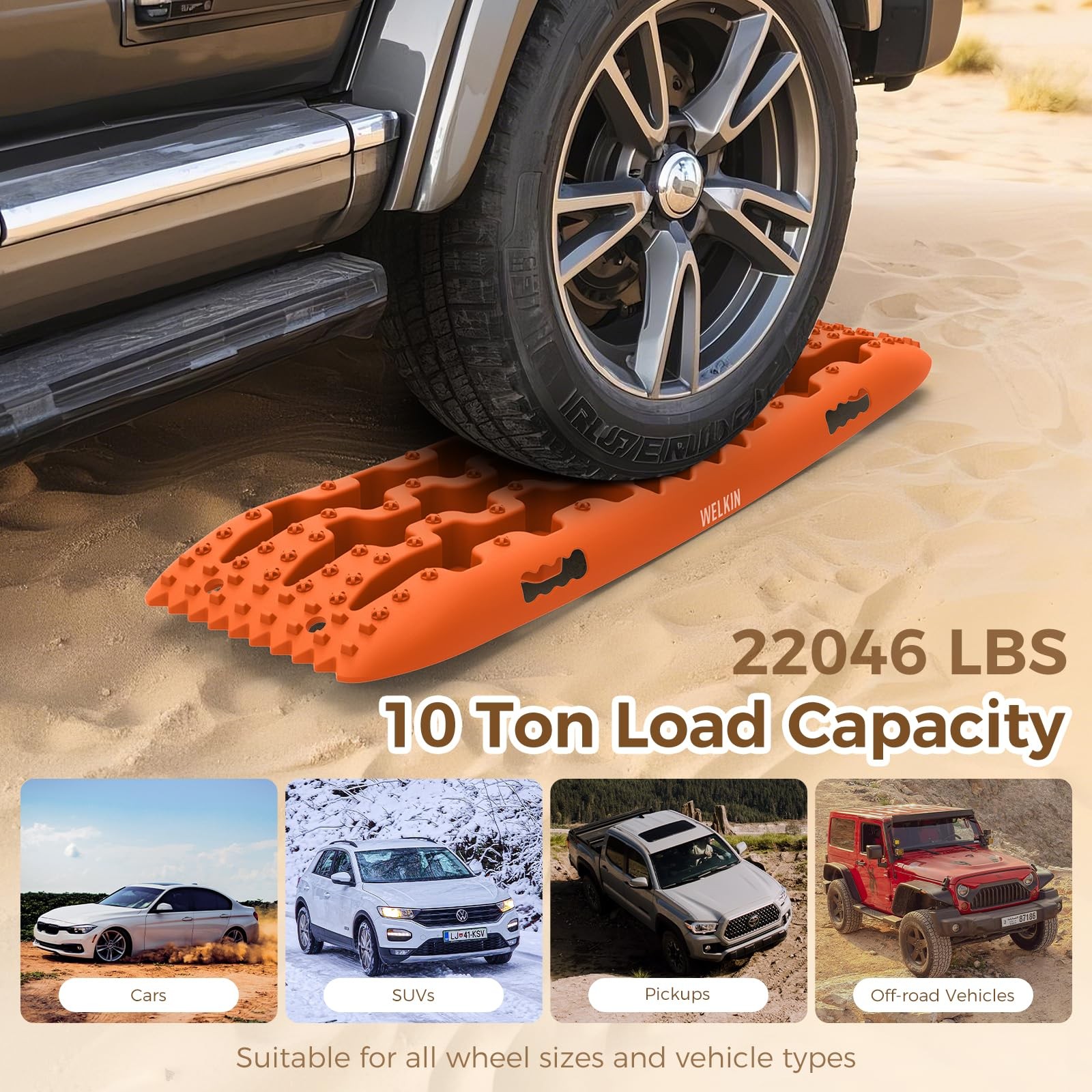 10 TON Traction Boards, Recovery Tracks Mat for Off-Road Vehicles/SUVs/Cars/J…