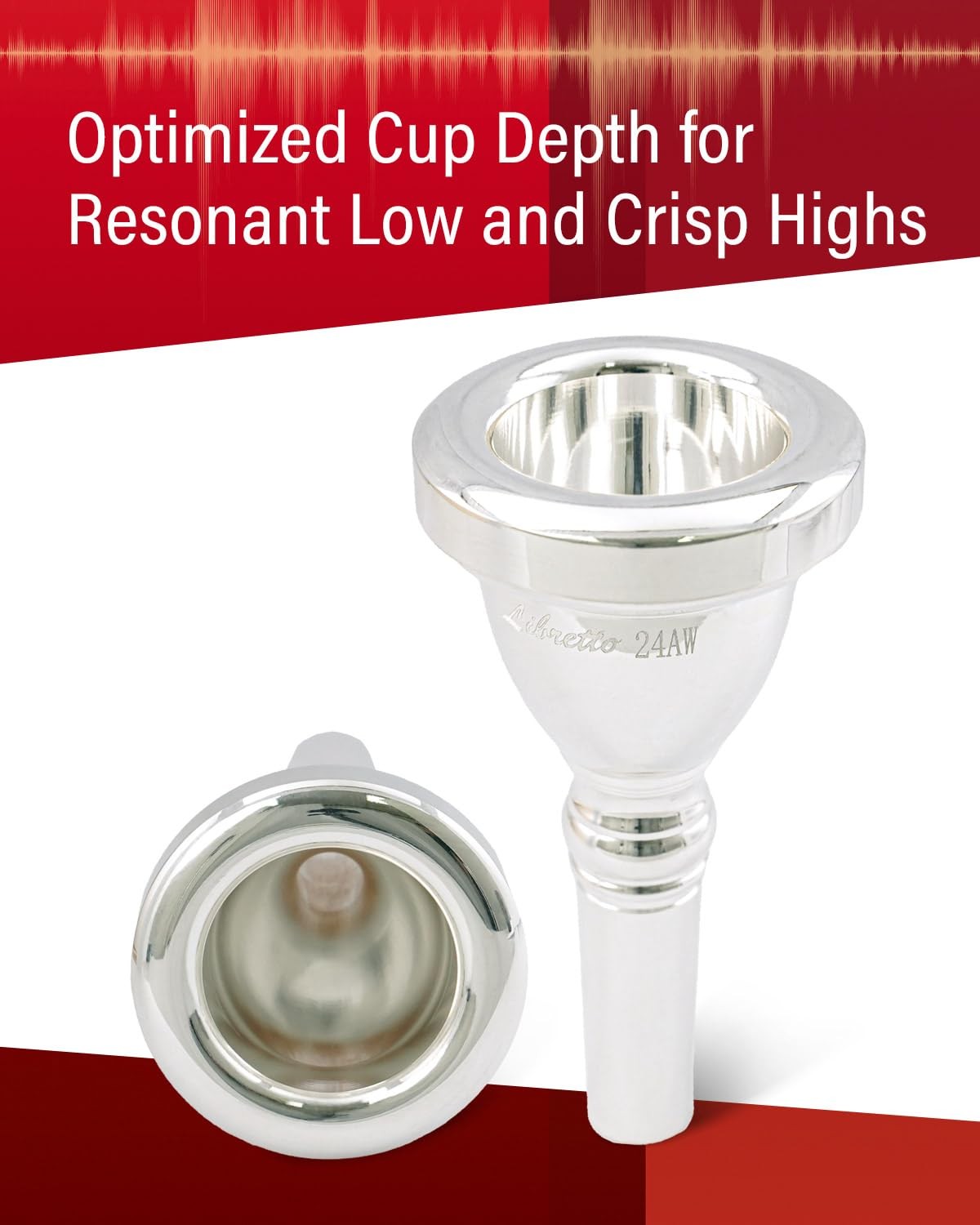 24AW Tuba Mouthpiece, 2m, Silver Plated, Beginners, Students, Intermediate