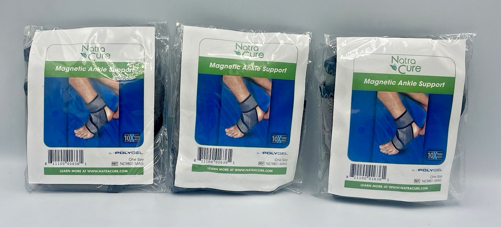 Lot of 3Unisex Magnetic Ankle Brace Support Strap Wrap Support One Size Fits All