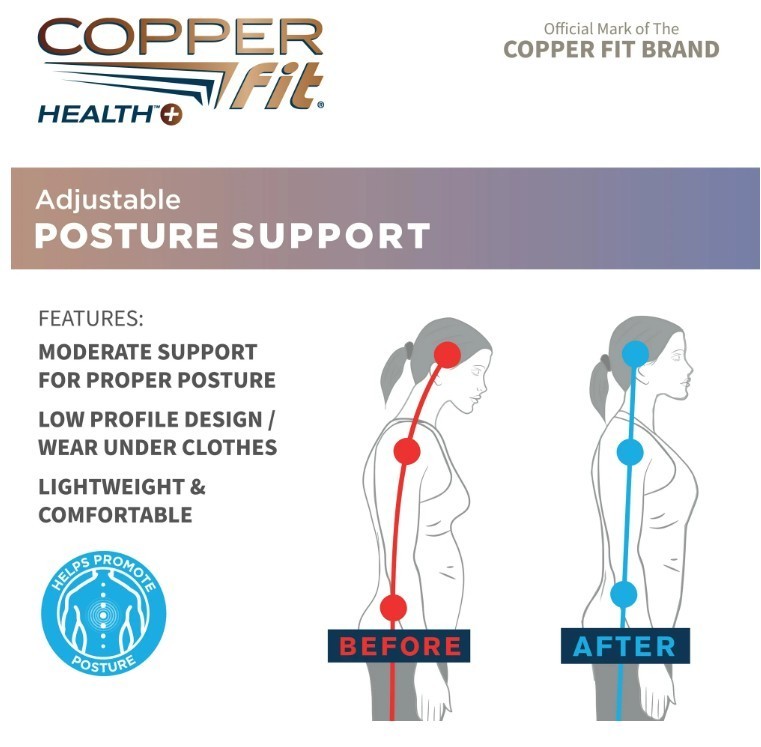 Copper Fit Health + Adjustable Posture Support (Chest 33″-44″)