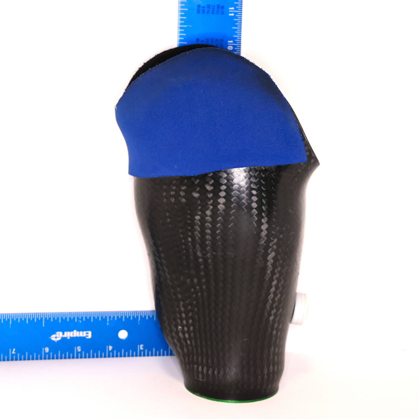 PROSTHETIC BLACK CARBON FIBER LEG SOCKET w EXPULSION VALVE & MOUNTING BASE H=11″