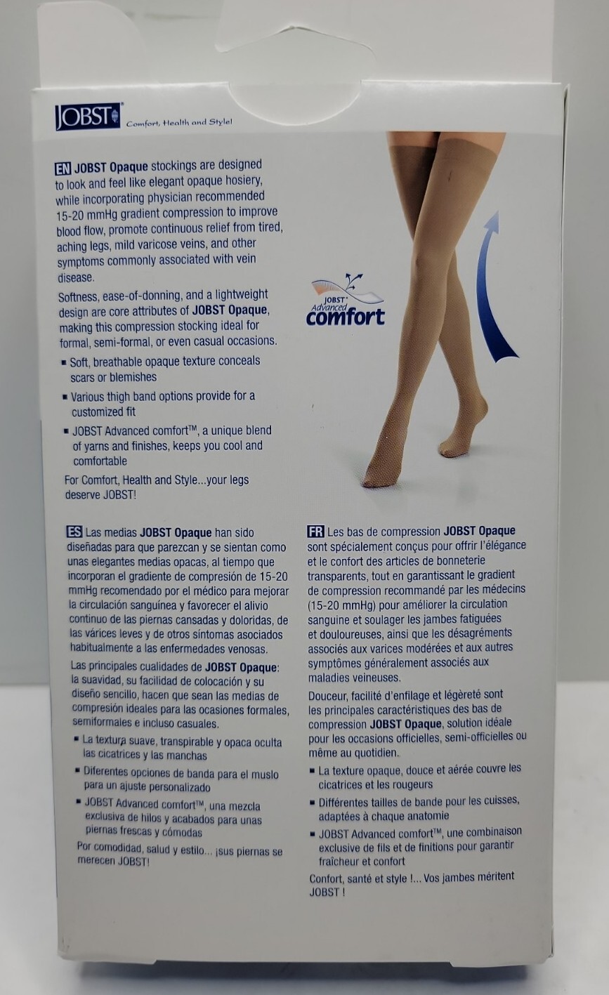 JOBST Women’s Opaque Thigh High Dot 15-20 mmHg Closed Toe – Black