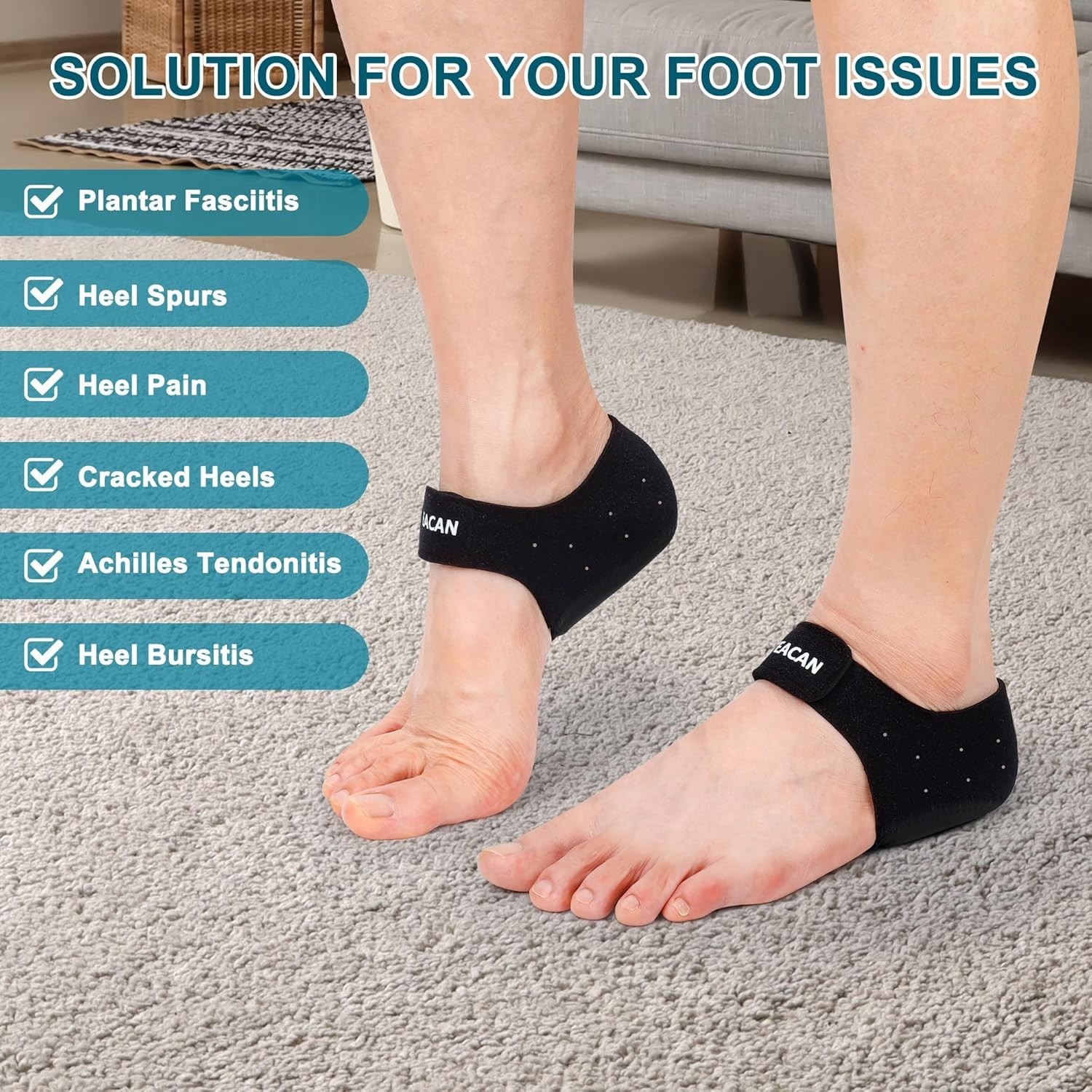 2 Pairs Plantar Fasciitis Heel Protectors, Heel Cups for Pain Relief & Achill…