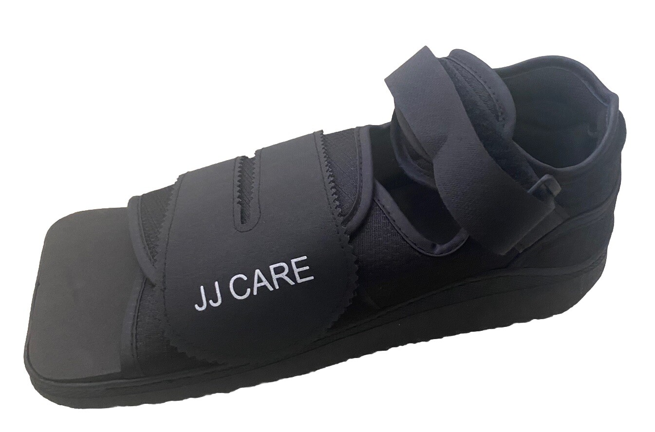 Post Op Shoe JJ CARE NEW Sz L Square Toe Lightweight Right/Left Black