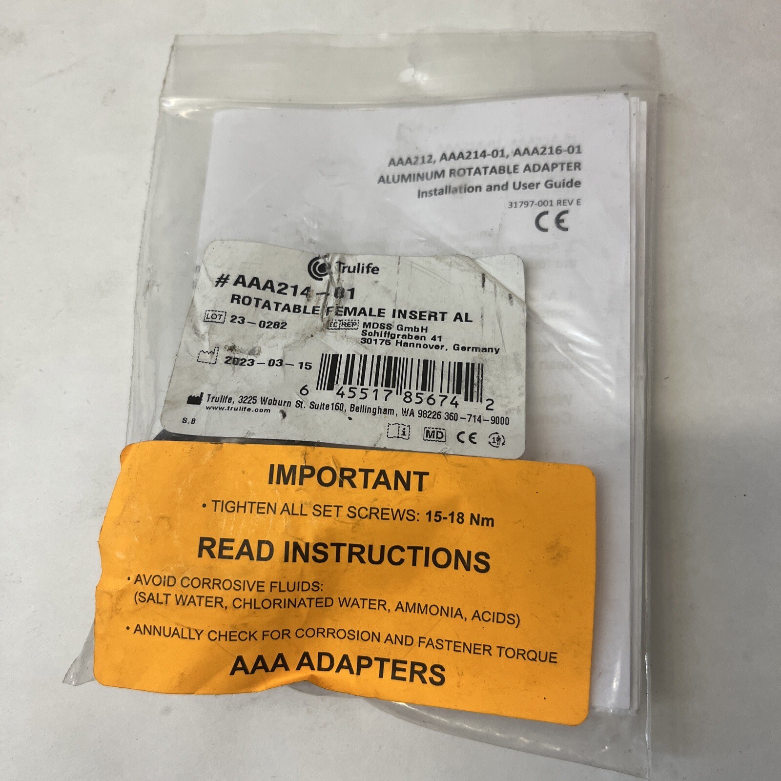 TRULIFE AAA214-01 Rotatable Female Insert