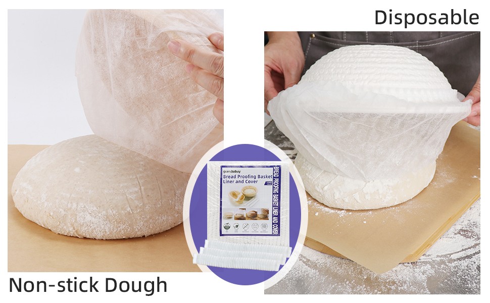 100 Pcs Disposable Non-Woven Bread Proofing Basket Liner Cover Fit 8″ 10″ 11″