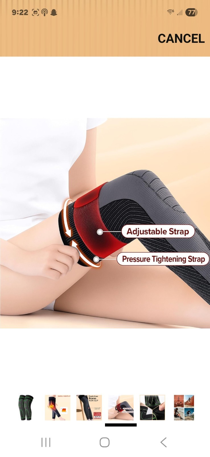 Updated Version (1 Pair) Long Knee Brace for Knee Pain, Full Leg XX Large