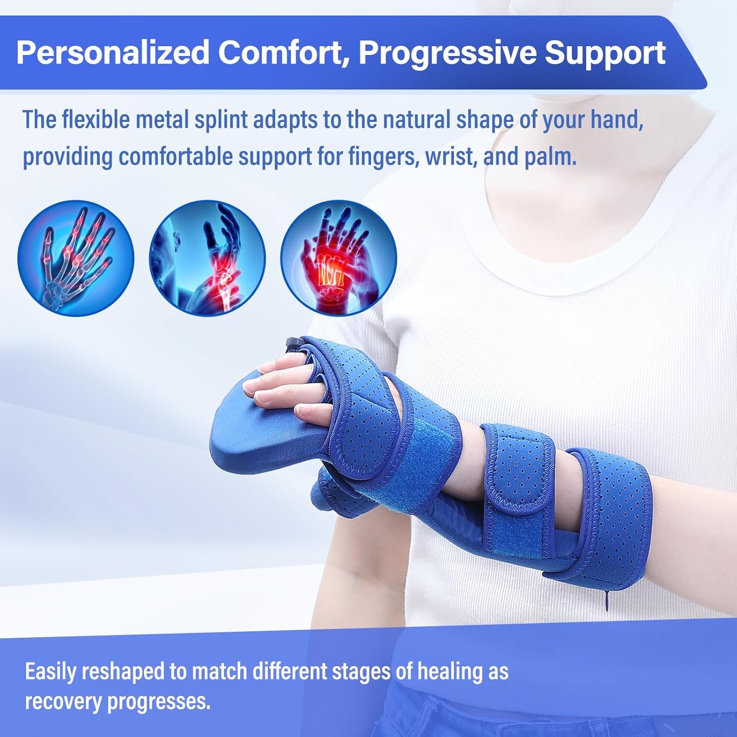 Hand Splint for Stroke Recovery Resting Hand Therapy Equipment with Fingers