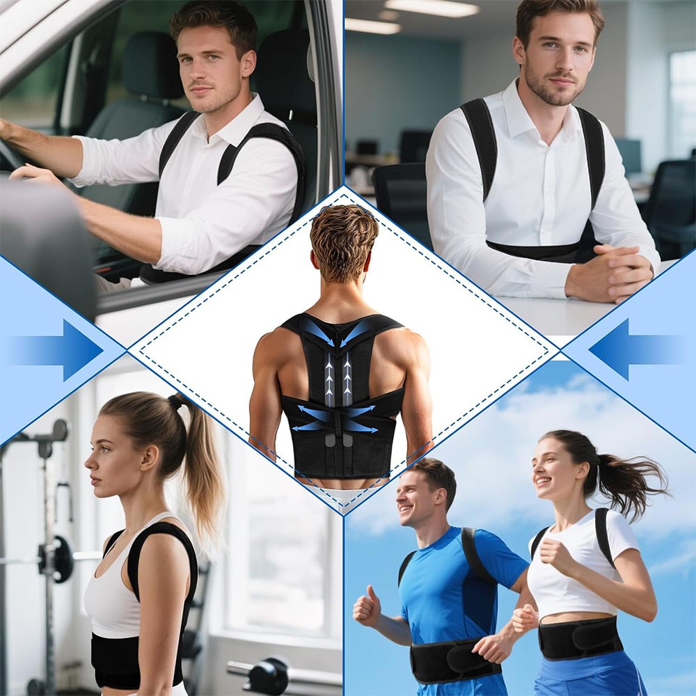 Full Back Support Posture Corrector Brace and Bad Back Pain Relief for Women/Men